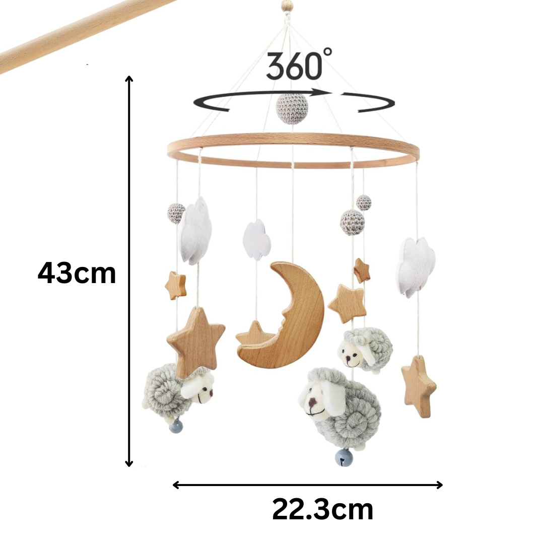 Baby Sheep Mobile - Grey