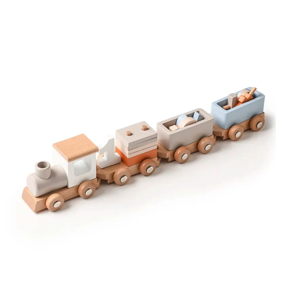 Kids wooden train 2024 set