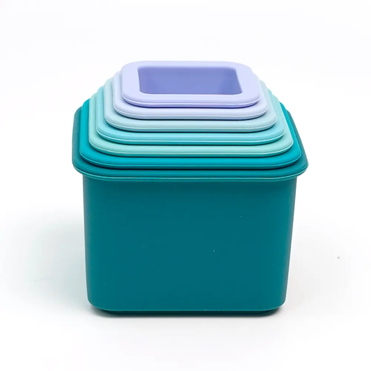 Silicone Stacking Cups - Blue