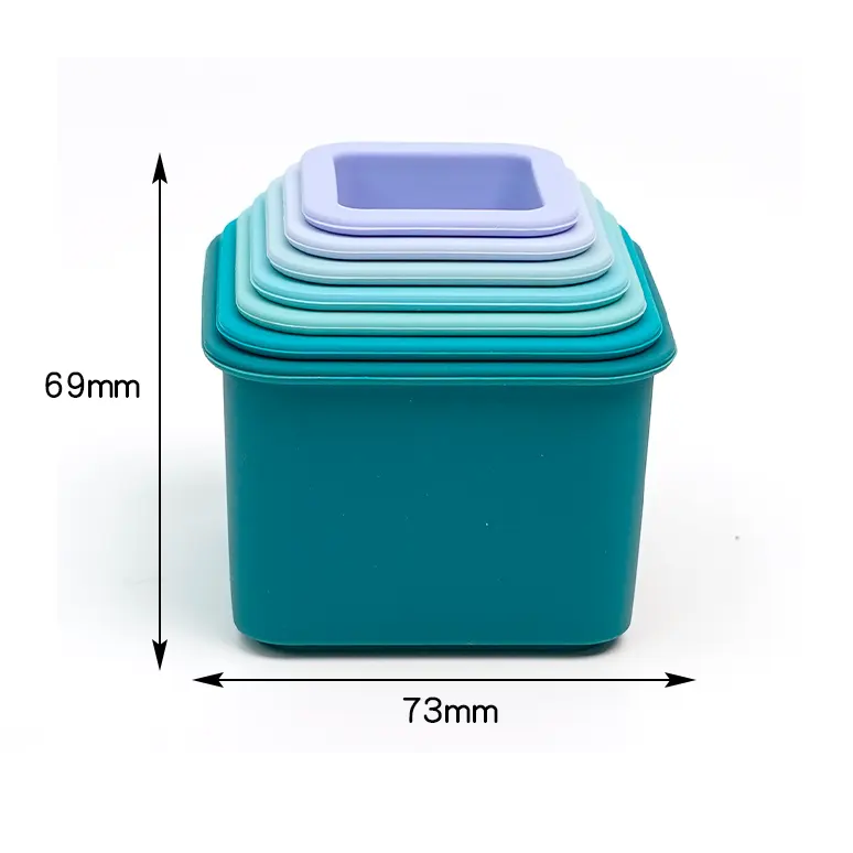 Silicone Stacking Cups - Blue