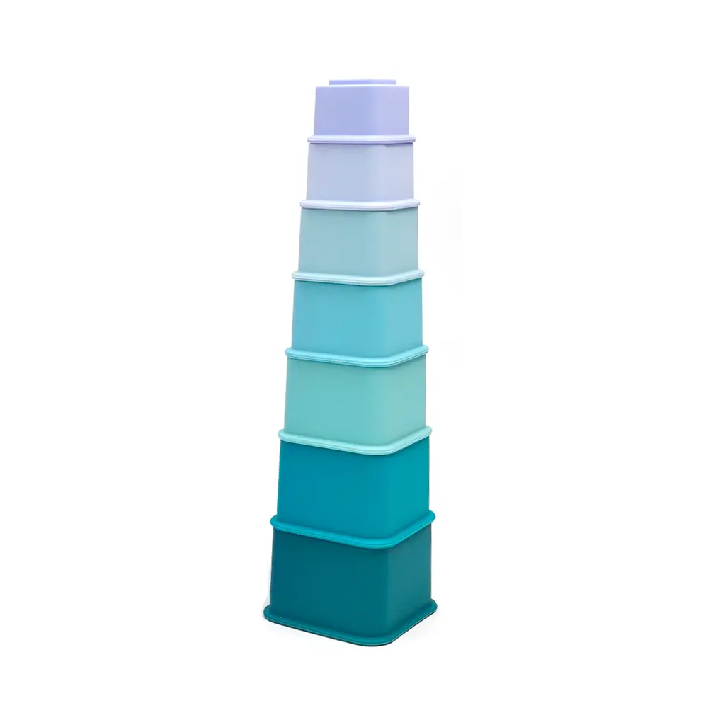 Silicone Stacking Cups - Blue