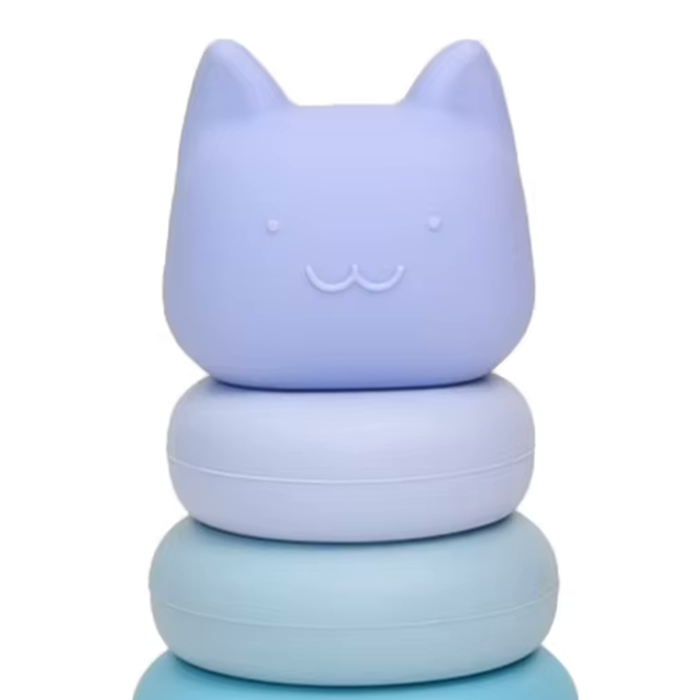 Stacking Animal Baby Teething Toy - Purple/Blue Cat