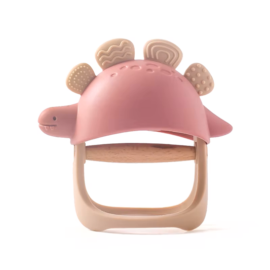 Dinosaur Teething Glove - Pink