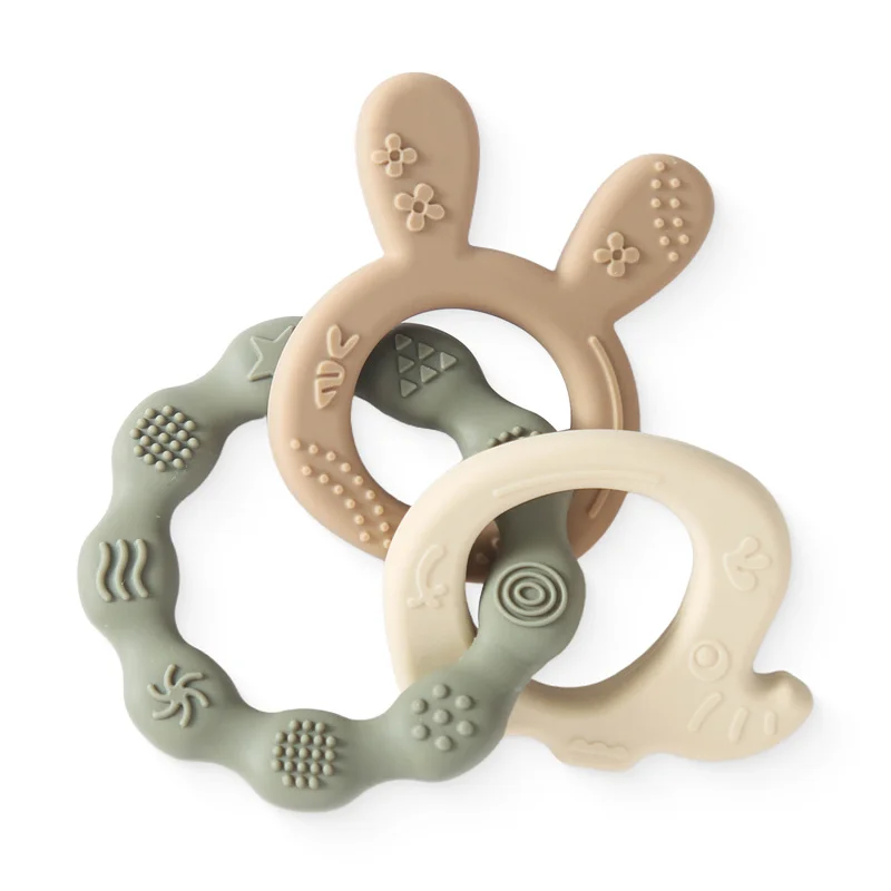 Elephant & Bunny Baby Teething Ring