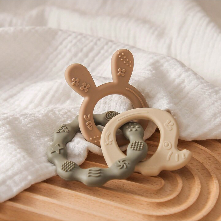 Elephant & Bunny Baby Teething Ring