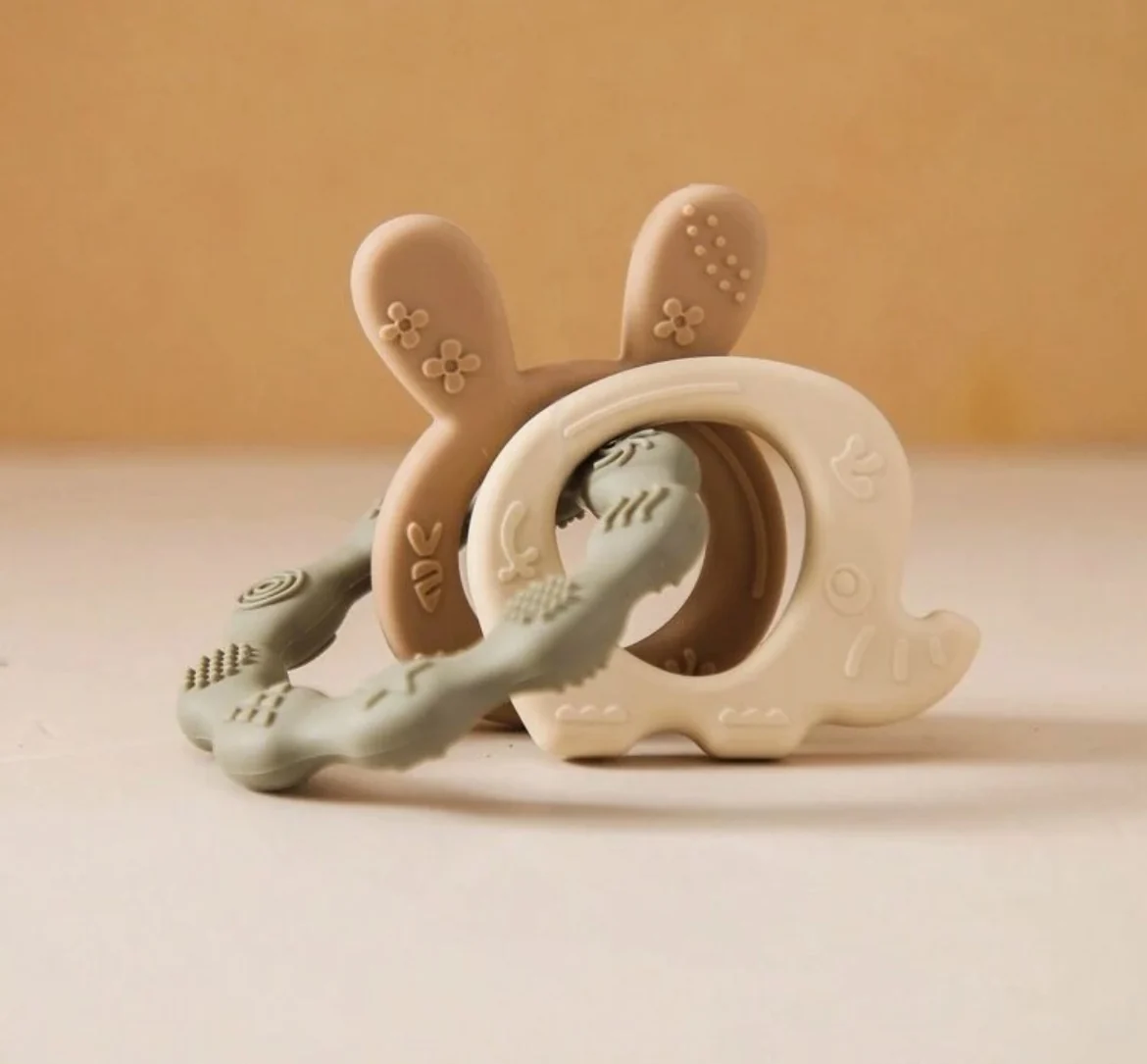 Elephant & Bunny Baby Teething Ring