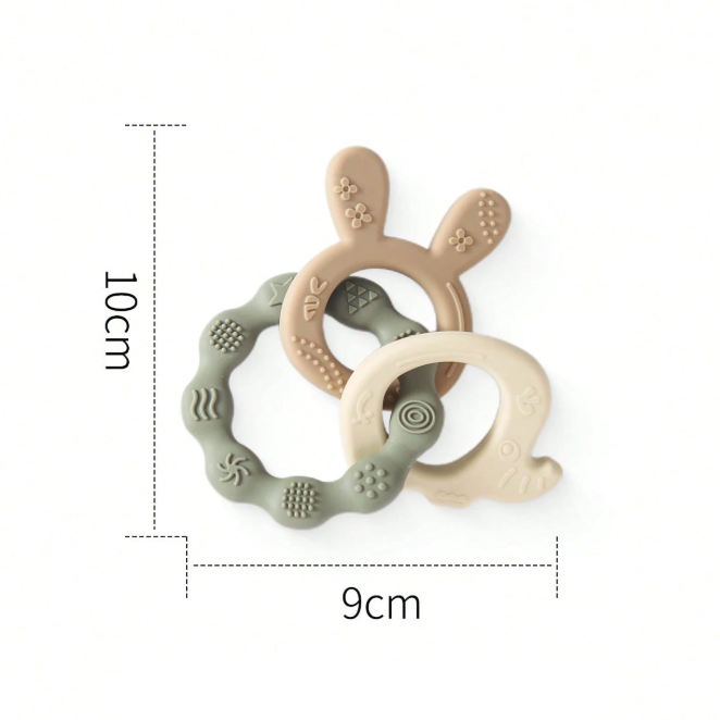 Elephant & Bunny Baby Teething Ring