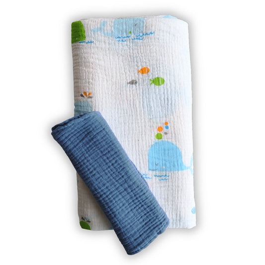 Swaddle Blankets & Burp Cloths - Whales