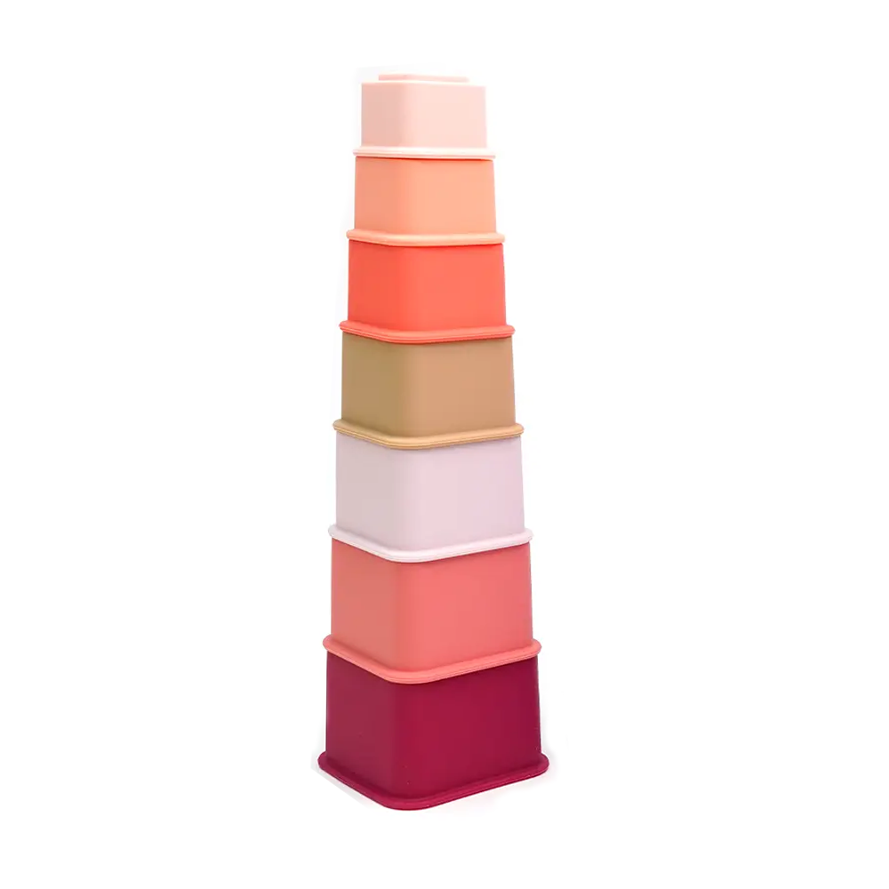 Silicone Stacking Cups - Pink