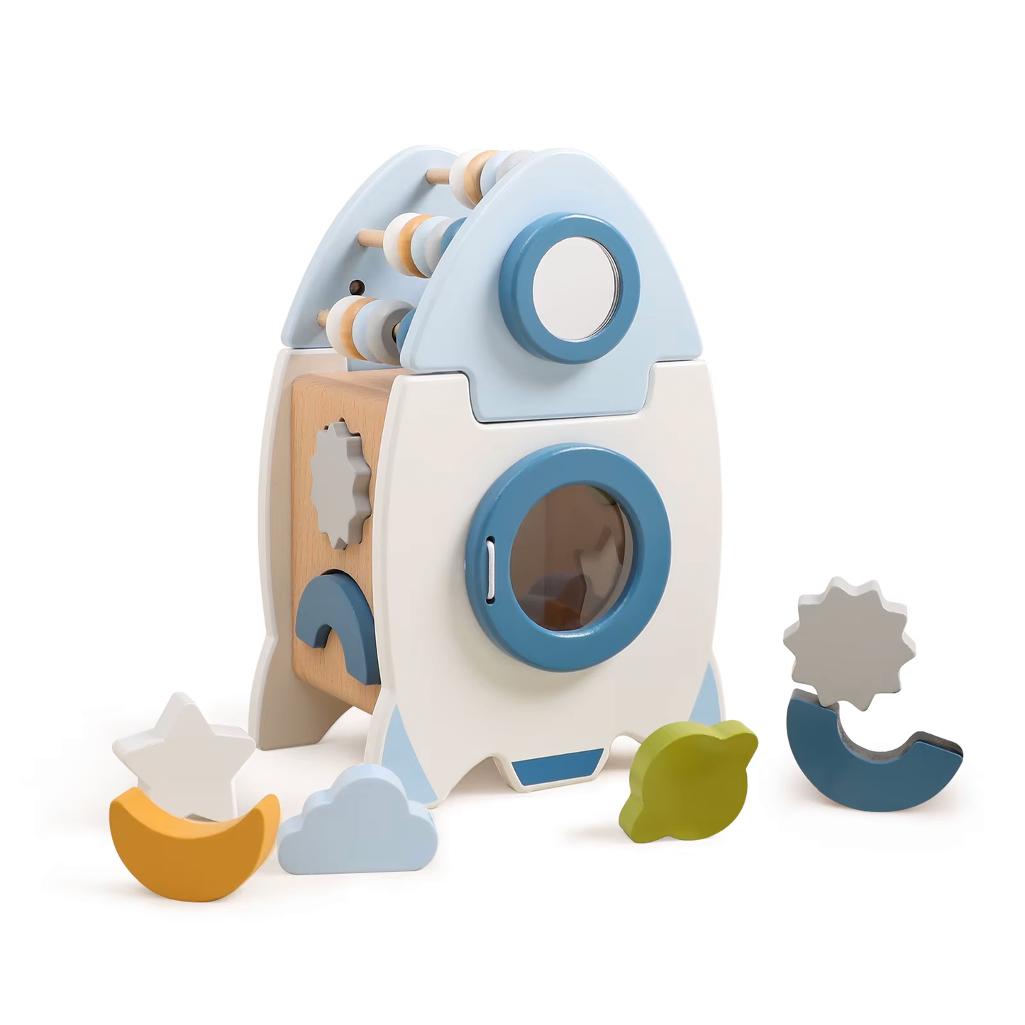 Wooden Rocket Activity Toy
