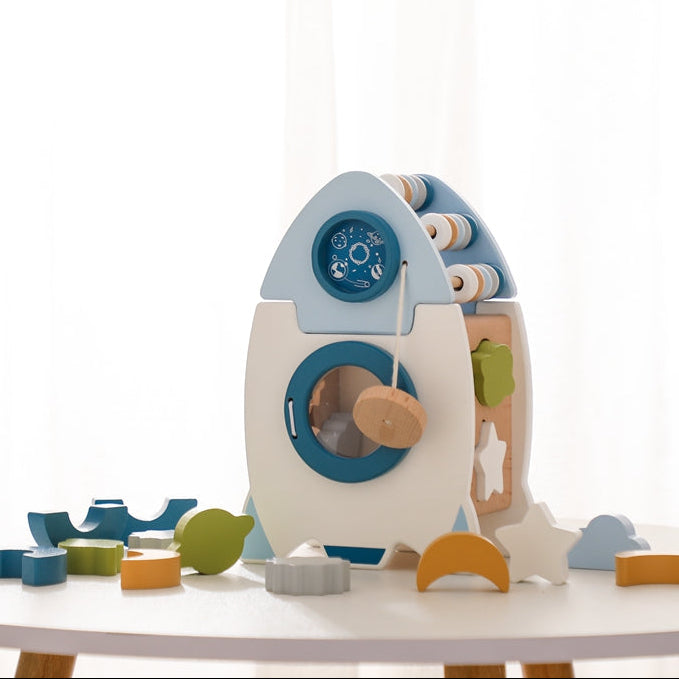 Wooden Rocket Activity Toy