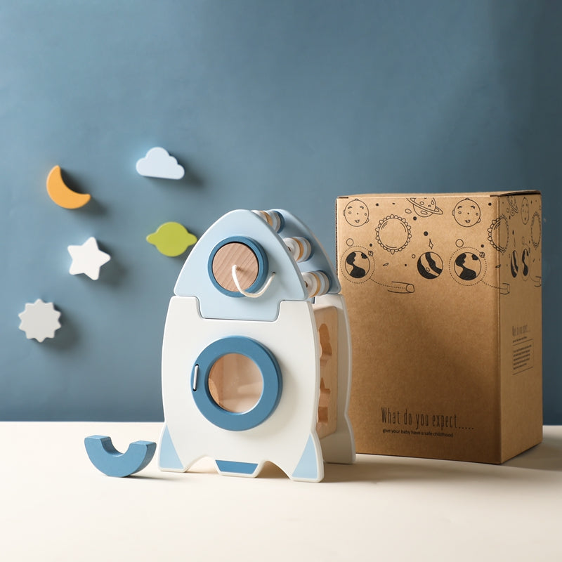 Wooden Rocket Activity Toy