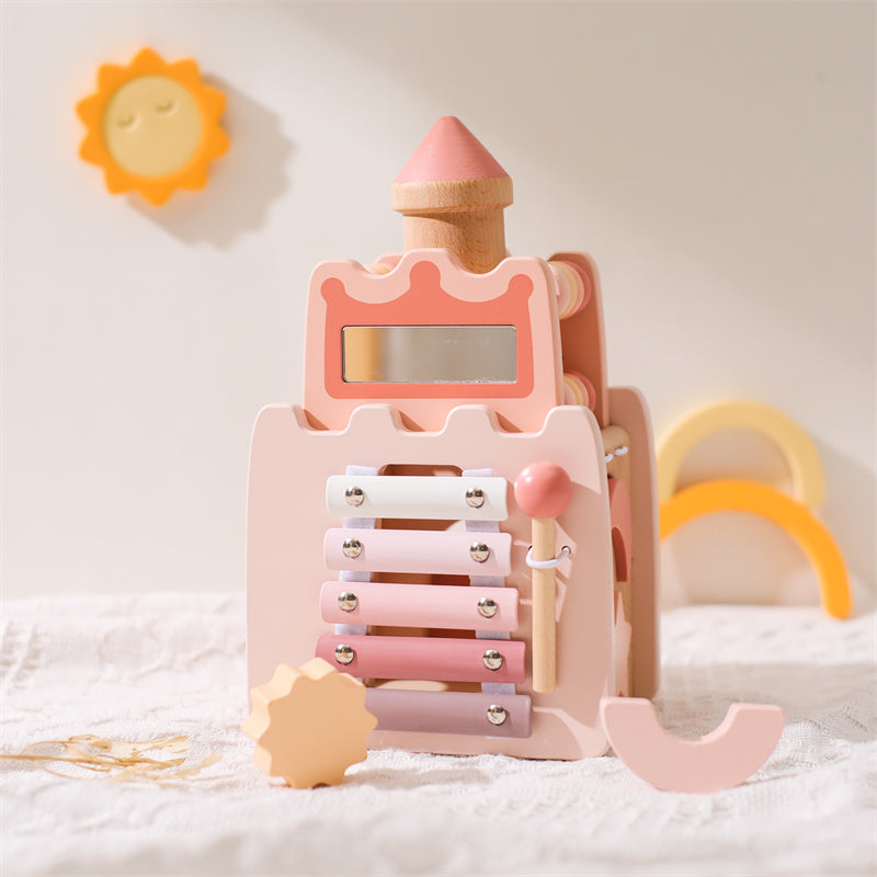 Wooden Pink Castle Activity Toy