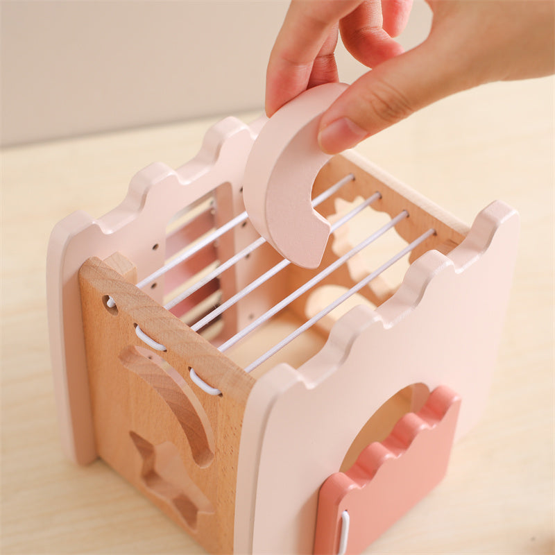Wooden Pink Castle Activity Toy