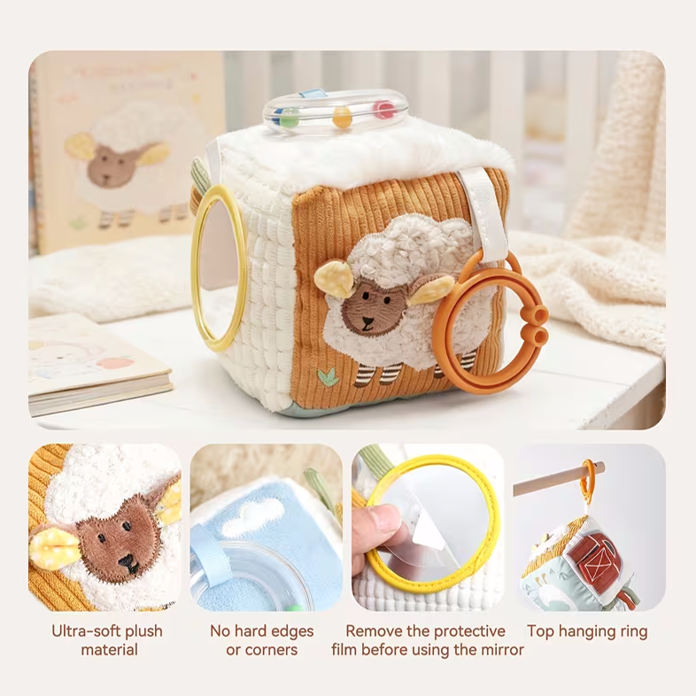 Soft Farm Sensory Activity Baby Block