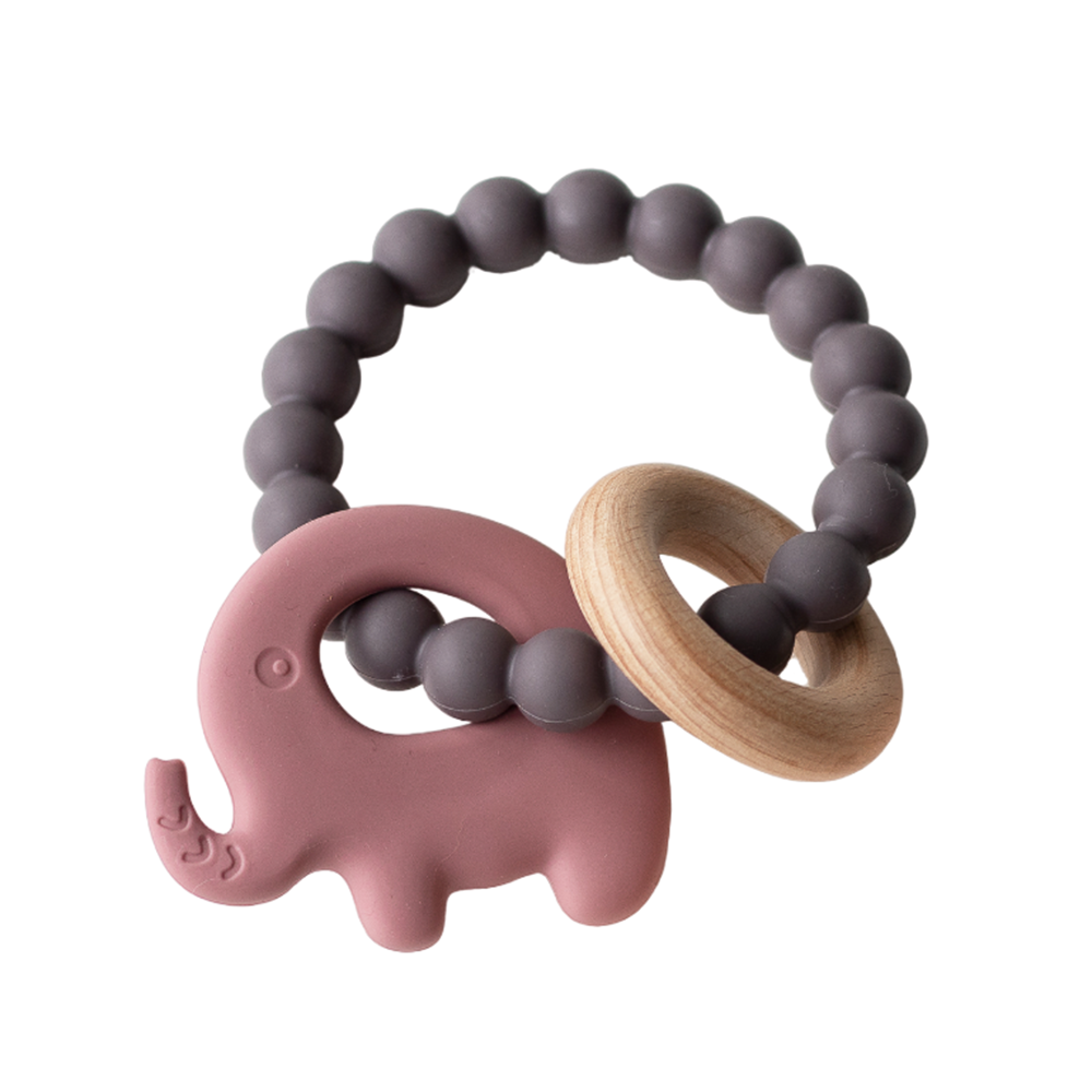 Baby Elephant Teething Ring - Pink