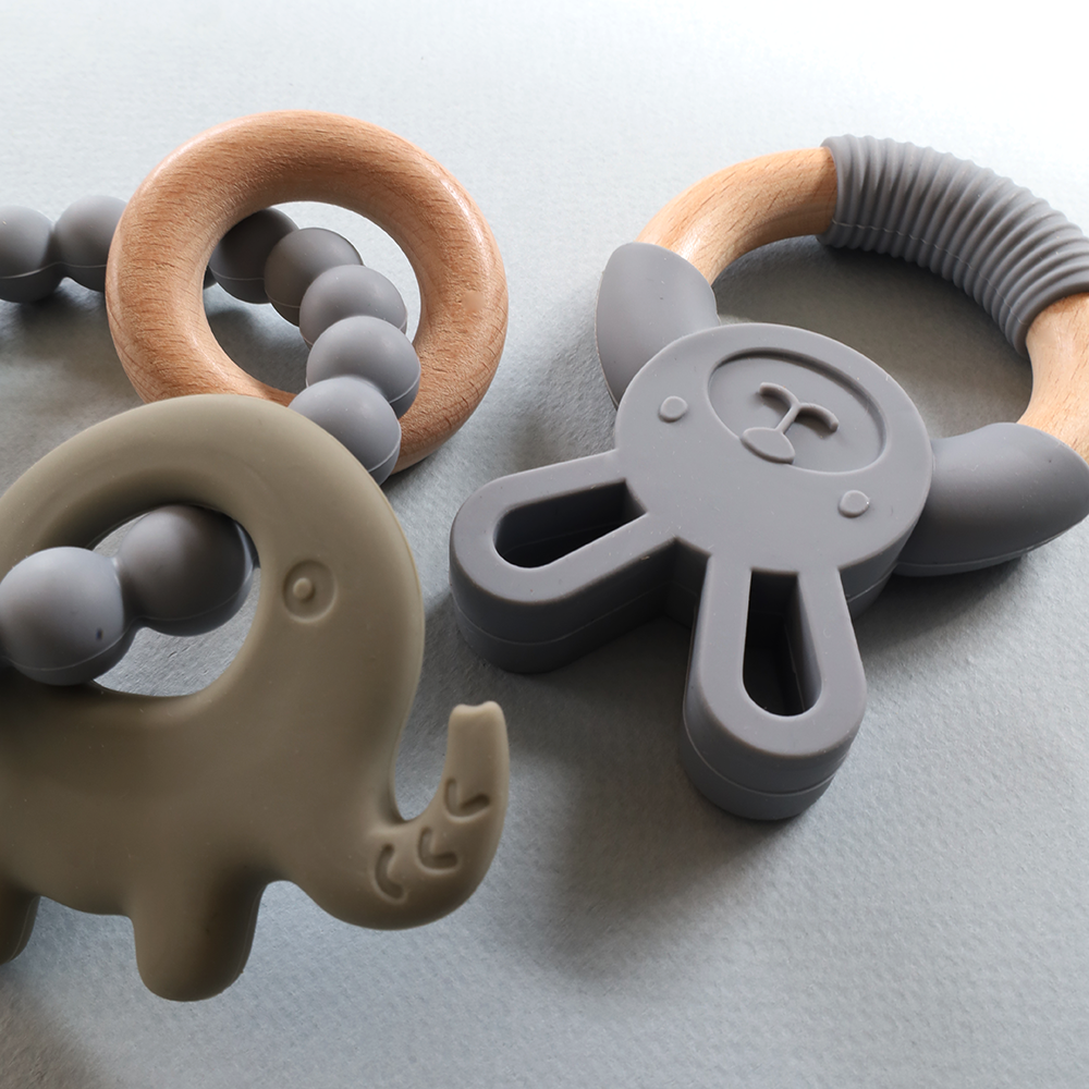 Baby Teething Ring Bundle - Grey