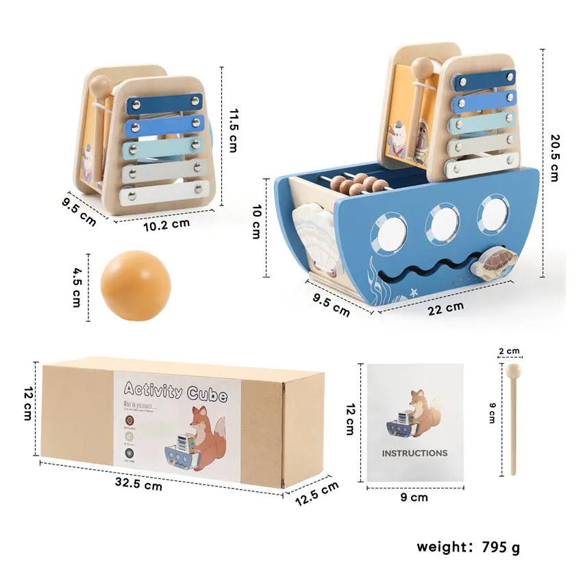 Wooden Activity Boat Toy