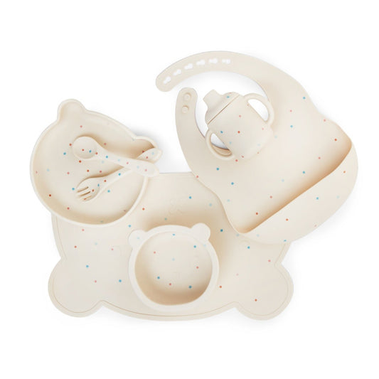 Teddy Bear Baby & Toddler Feeding Set (7pc) - Cream