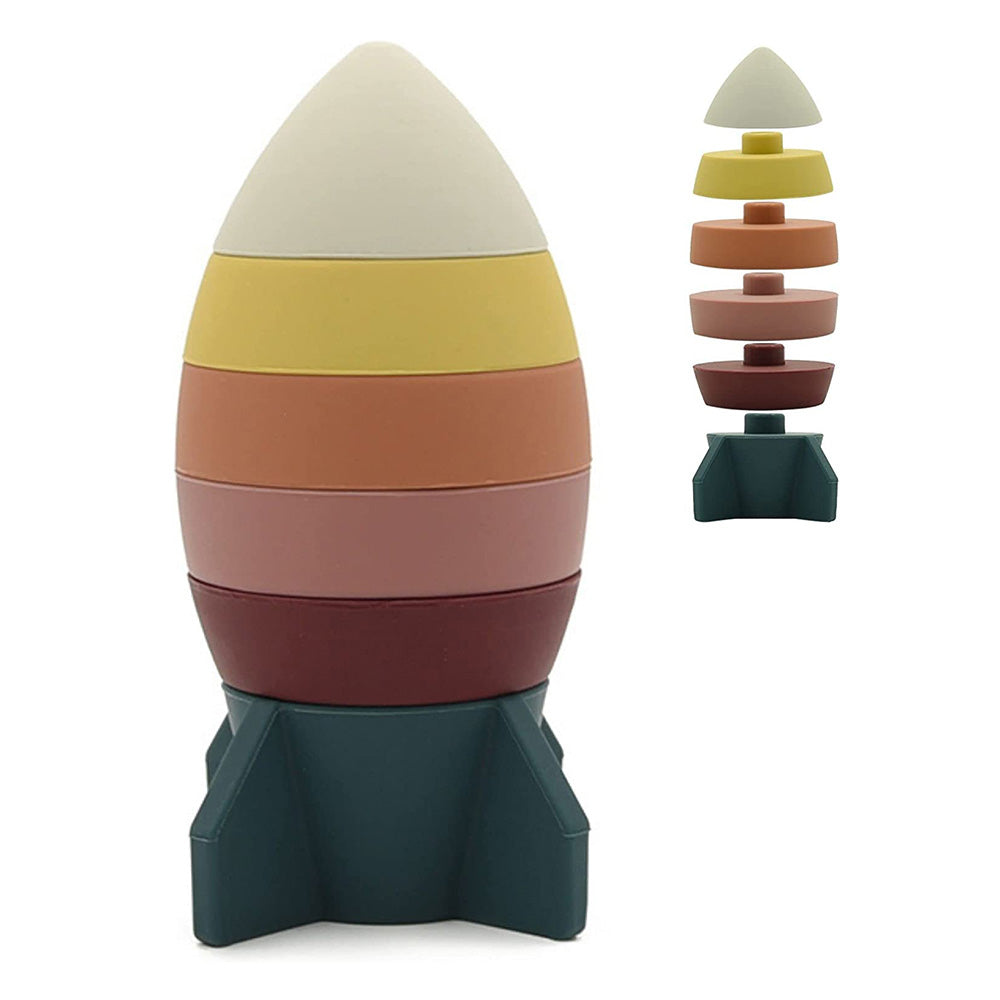 Silicone Stacking Rocket Baby Toy