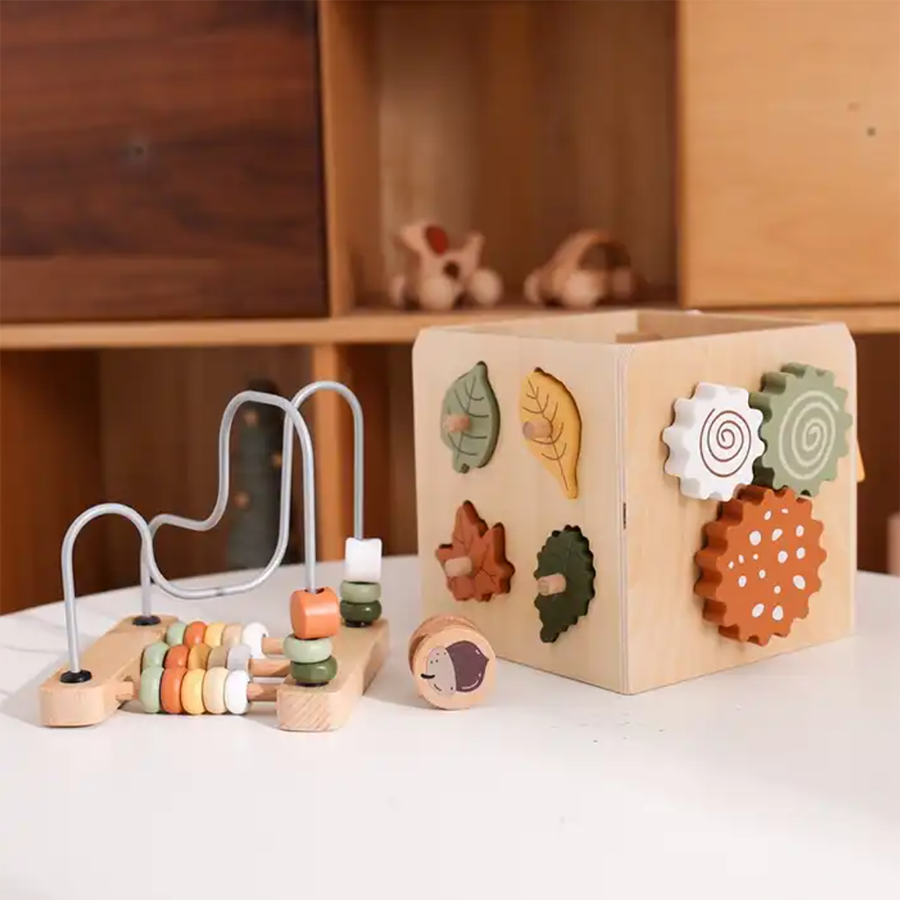 Toddlers Wooden Forest-Themed Activity Cognitive Cube