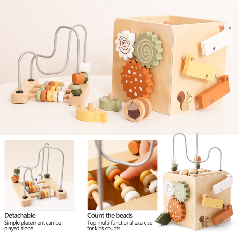 Toddlers Wooden Forest-Themed Activity Cognitive Cube