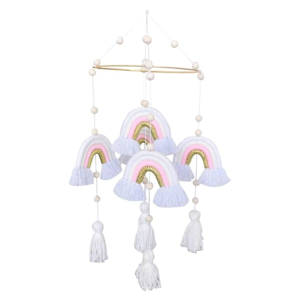 Rainbow Baby Mobile - White & Pink