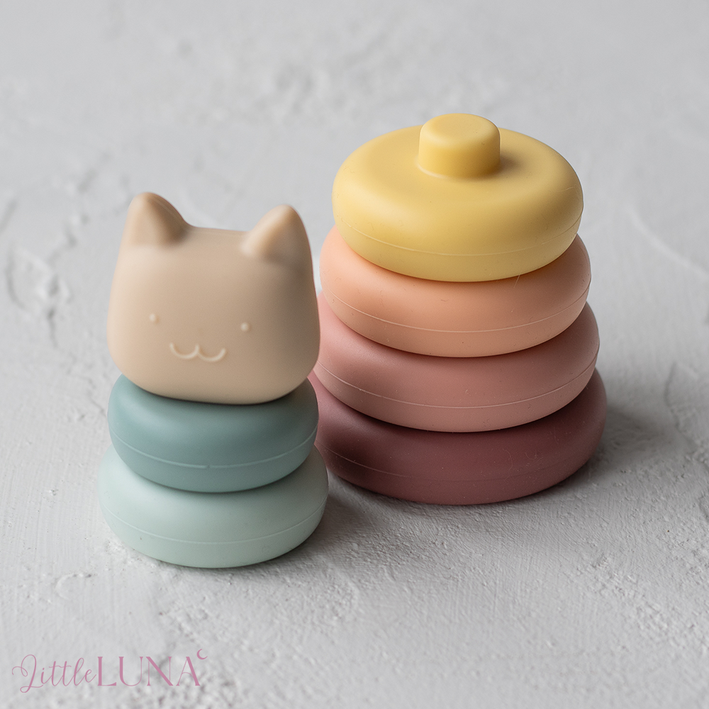 Stacking Rainbow Cat Baby Teething Toy