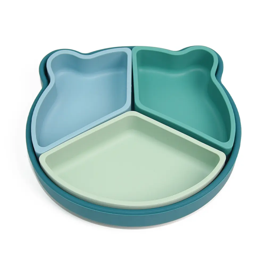 Baby Bear Divider Plate - Blue