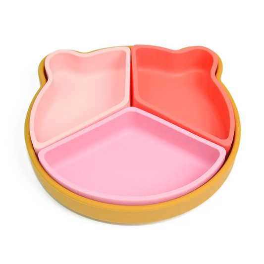 Baby Bear Divider Plate - Pink