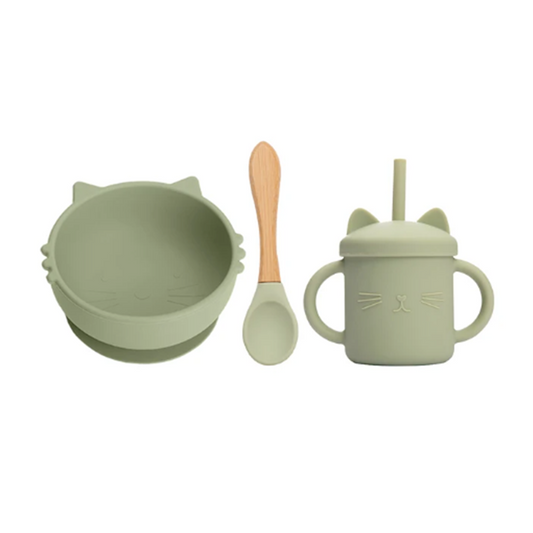 Baby & Toddler Cat Feeding Set - Green