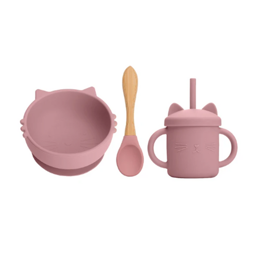 Baby & Toddler Cat Feeding Set - Pink