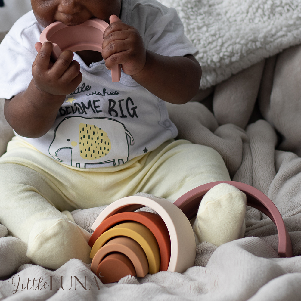 Silicone Rainbow Stacking Baby Toy