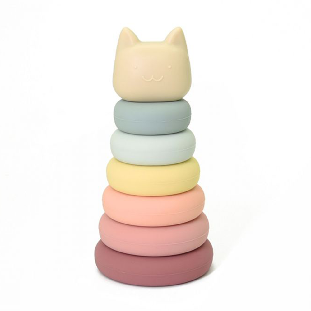 Stacking Rainbow Cat Baby Teething Toy