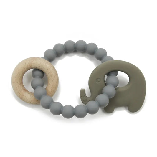 Baby Elephant Teething Ring - Grey